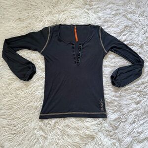 Cop Copine Black Long Sleeve Henley Top
